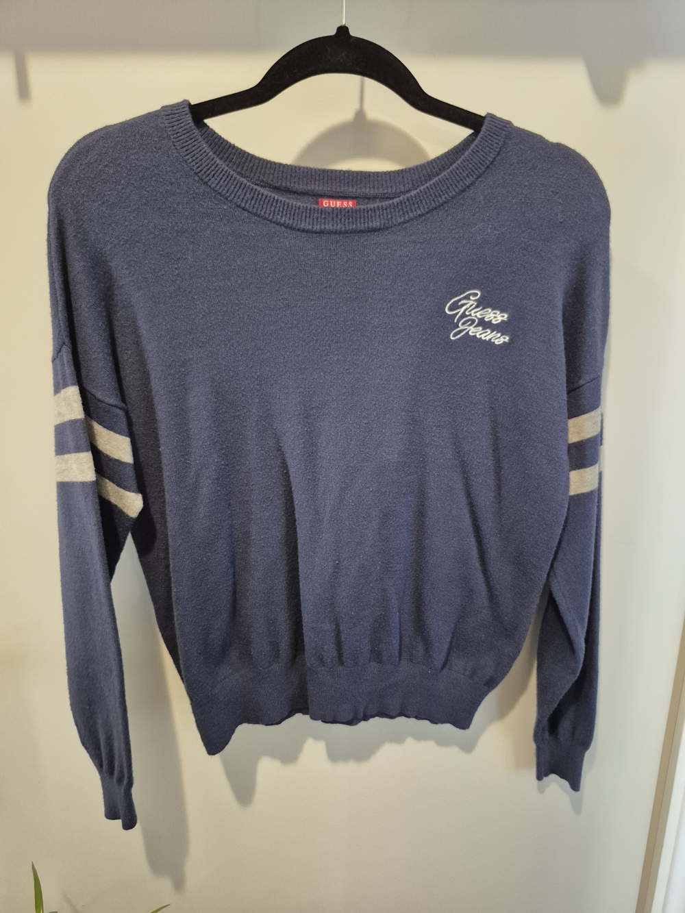 Guess Navy Knit Crewneck Sweater